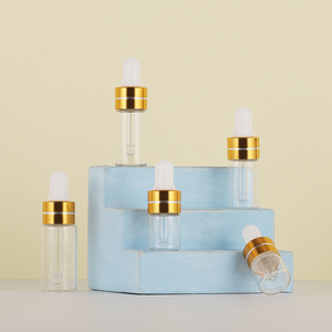 ขวดหยดน้ำแก้วใสพร้อมฝาสีโรสโกลด์ขนาด1มล. 2มล. 3มล. 5มล. - Product Image 1