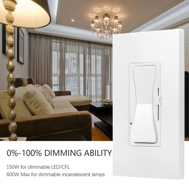 KEYGMA 120V 600W ETL Certified Manual Dimmer Switch LED 0-10V Adjustable High Power 1-Year Warranty White Polycarbonate Lighting