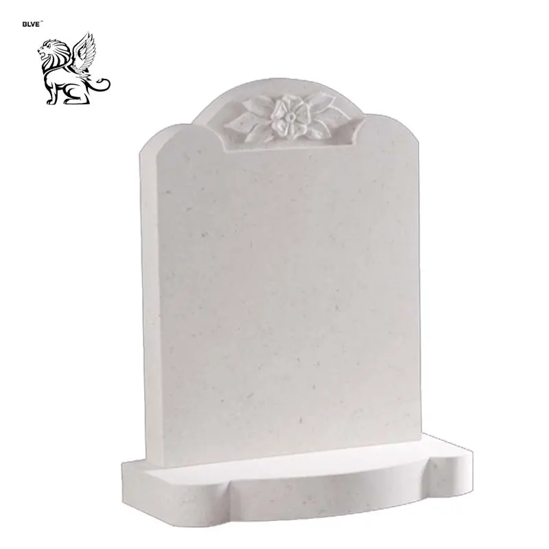 Pietra tombale e monumento in granito di marmo bianco puro all'ingrosso MTG-008