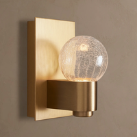 Applique Murale Globe en Verre Soufflé Luxe Moderne pour Salle de Bain Chambre Éclairage Décoratif Intérieur Hôtel Fournisseur d'Éclairage Domestique