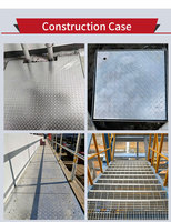 Tapa de alcantarilla galvanizada resistente a la corrosión, rejilla de acero compuesto con placa de acero estampada para ingeniería municipal, plataforma de acceso.