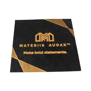 Cartes de remerciement de luxe noires préférées avec logo en feuille d'or en relief profond sur papier kraft et papier d'art pour les remerciements de la marque - Product Image 3