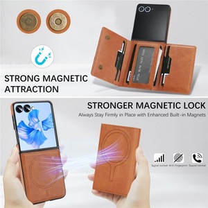 Funda Protectora para Teléfono Móvil con Pantalla Plegable ZFlip7/ZFold6, 5 Protecciones, <span class=keywords><strong>4</strong></span> en 1, Bolsillo Magnético para Tarjetas, Cartera Delgada Mate - Product Image 3