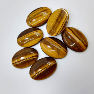 Cabochon Ovale in Occhio <span class=keywords><strong>di</strong></span> Tigre Naturale, Liscio e Lucido, Chatoyant, con Fondo Piatto per Creazione <span class=keywords><strong>di</strong></span> Anelli, Ciondoli e Gioielli - Product Image 3