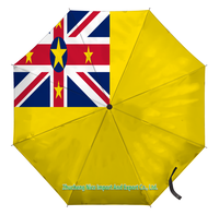 Paraguas plegable con bandera de Santa Lucía, apertura y cierre automático, paraguas compacto con bandera, portátil, grande, para protección contra la lluvia, resistente al viento