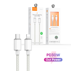 Câble <span class=keywords><strong>de</strong></span> charge rapide VIDVIE PD30W Type-C vers Lightning pour iPhone, câble <span class=keywords><strong>de</strong></span> données USB tressé <span class=keywords><strong>de</strong></span> 1,2 m pour iPhone/<span class=keywords><strong>iPad</strong></span>/Macbook - Product Image 1