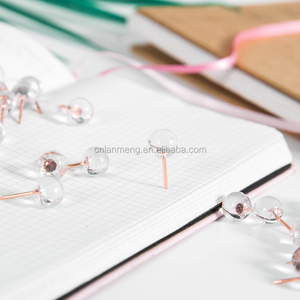 100Pcs LM LM9.5 9.5mm Rose Gold Transparent Plastic Head Thumb Tacks Push Pins for Hanging Pictures Posters Documents Wall <strong>Maps</strong> - Product Image 5