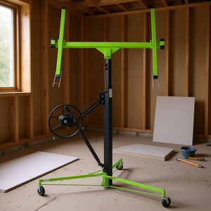 Lève-panneaux pour cloisons sèches, 11 pieds, vert, à levier métallique, pour installation de construction - Product Image 2