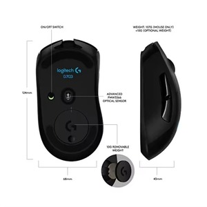 Logitech G703 USB Rechargeable Ergonomic Gaming <b>Mouse</b> 6 Programmable Buttons <b>Wireless</b> Optics Desktop <b>Laptop</b> - Product Image 3
