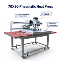 Presse à transfert thermique pneumatique double station 70x90 pour impression DTF avec table de travail grand format - Vente en gros usine