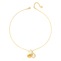 Collar de Cristal con Pedrería para Mujer, Acero Inoxidable 316L, Baño de Oro PVD, Joyería Sostenible y Resistente, Cadena de Serpiente, Estilo Minimalista