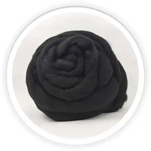 black virgin polyester tops fiber for spinning with low price