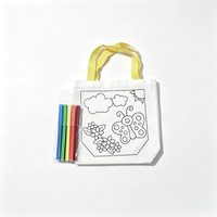 Kit de sac fourre-tout DIY de haute qualité, personnalisable pour activités parent-enfant, sacs fourre-tout en toile réutilisables pour loisirs créatifs