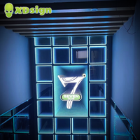 Xdsign Boîte à lumière publicitaire rectangulaire en aluminium personnalisable rapide, miroir infini multicouche, LED, acrylique semi-transparent, ultra-mince