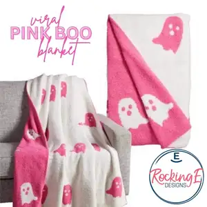 Vendita calda nuova coperta fantasma di Halloween rosa low-moq personalizzata mezza coperta fantasma di velluto coperta fronte-retro