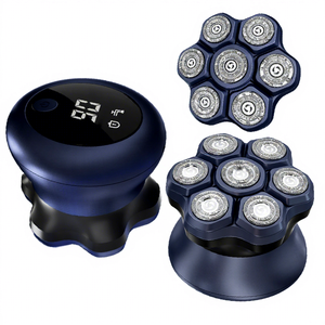 เครื่องโกนหนวดแบบหมุนไร้สาย 7D ชาร์จไฟได้ หัวเปลี่ยนแม่เหล็ก จอแสดงผล LED เครื่องเล็มหนวดเคราและขนตามร่างกาย แบตเตอรี่ 1000mAh ใช้งานได้ 120 นาที สำหรับผู้ชาย ใช้ในรถบ้าน - Product Image 1