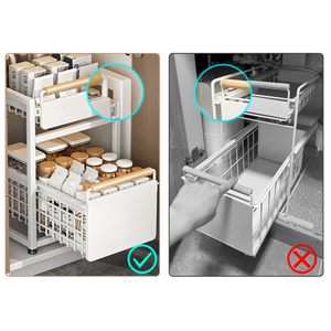 Salle de bains <span class=keywords><strong>cuisine</strong></span> 2 niveaux sous évier étagère double couche support <span class=keywords><strong>armoire</strong></span> <span class=keywords><strong>rangement</strong></span> organisateur vêtements tiroir <span class=keywords><strong>coulissant</strong></span> chambre - Product Image 5
