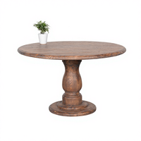 Table ronde de salle à manger simple vintage en bois recyclé naturel