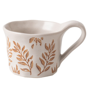 Taza de Cerámica Pintada a Mano con Diseño Floral, Estilo Japonés, Taza de Café Individual para Uso Doméstico - Product Image 4