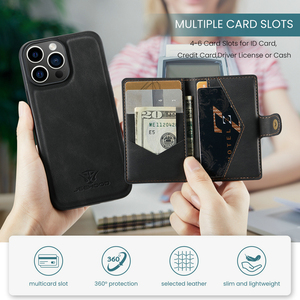 Funda Cartera Magnética Desmontable 2 en 1 de Cuero para <span class=keywords><strong>Samsung</strong></span> Galaxy S23 Ultra S22 Ultra S21 con Tarjetero y Bolsillo para Tarjetas - Product Image 4