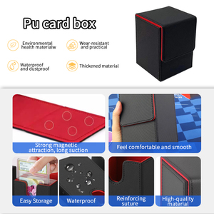 Commander Window Display <strong>Deck</strong> Box with Leather PU <strong>Card</strong> <strong>Case</strong> 100 Double-Sleeved TCG <strong>Card</strong> Holder for Business Use - Product Image 2