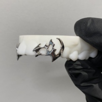 Grillz personnalisés Phunk Fangs en argent 925 pour les 4 dents supérieures, bijoux dentaires