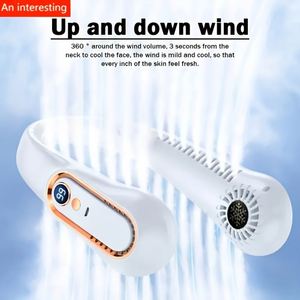 Ventilateur portable 2-en-1 à porter autour du cou et à main, 100 vitesses, refroidissement par glace, batterie rechargeable, mini-ventilateur pour les voyages en extérieur - Product Image 5