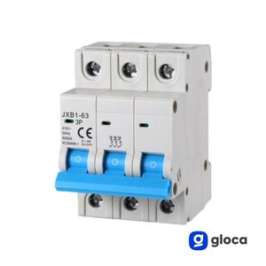 Disjoncteur à boîtier moulé Gloca JXB1-63 3P 380V 16A, montage sur rail DIN industriel, capacité de coupure 6kA - Product Image 3