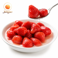 Suikerarme ingeblikte aardbeien in lichte siroop, hele vruchten, voor retailers, importeurs en private label groothandels.