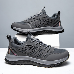 Spring Winter New Men's Unisex Sporty Casual Sports Shoes Breathable Mesh <b>Upper</b> Anti-Slip Lace-Up Outsole Black Walking Shoes - Product Image 6