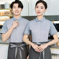 Vêtements de travail du personnel de l'hôtel Polo Shirt Restaurant Bar Barman Chemises uniformes à manches courtes