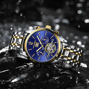 Montre mécanique automatique pour homme Proedagar 1406, boîtier en alliage, cadran en verre, étanche, calendrier, luxe, mode, affaires, lumineuse - Product Image 2