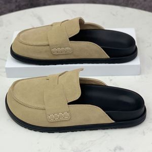 Pantuflas de Diseño de Lujo 2025, de Cuero Genuino, Punta Cerrada, Suela Gruesa, Estilo Tacón Alto, Forro de Piel, con Cintas, para Uso en el Hogar - Product Image 2