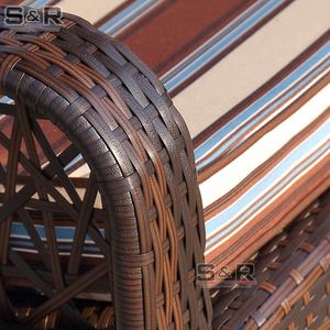 Chaise <span class=keywords><strong>double</strong></span> suspendue pour patio et jardin, cadre en aluminium, coussin imperméable pour 3 personnes, pour cour d'hôtel - Product Image 3