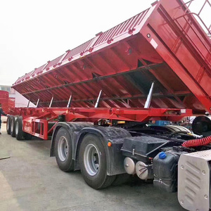 Semi-remorques à benne arrière en forme de U de 60-180 tonnes fabriquées en Chine, semi-remorques en acier de 30-50 mètres cubes avec 3-6 essieux, prix compétitif - Product Image 1