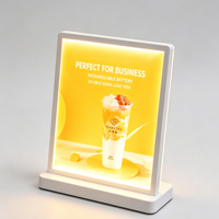 Boîte à lumière LED rechargeable A4 sans fil en alliage d'aluminium, haute luminosité 2000 lumens, résistante à l'eau, pour restaurant, café, alimentation