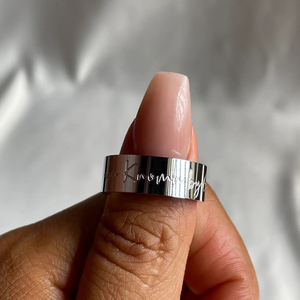 I Can Làm Tất Cả Mọi Thứ Khắc Trang Sức Không Xỉn Màu Chiều Rộng 8MM Nhẫn Thép Không Gỉ Mạ Vàng Nhẫn Phông Chữ Tùy Chỉnh Nam Nữ Hợp Thời Trang - Product Image 6