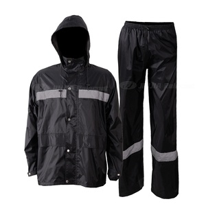 高品质反光黑色牛津布单层透气雨衣耐用防水摩托车雨衣 - Product Image 2