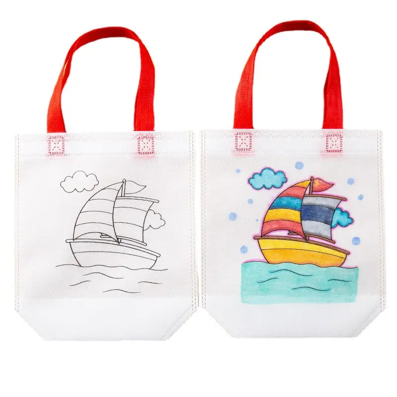 B298 DIY Graffiti Party Favor Goodie Bags Color Your Own Art Return Gift Bags for Party Celebration kindergarten toys