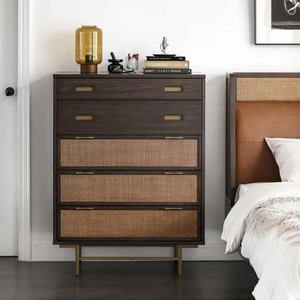 ATUNUS Console <span class=keywords><strong>TV</strong></span> 3 portes en bois de rotin naturel nordique moderne Meuble pour salon - Product Image 6