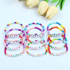 Pulsera <span class=keywords><strong>el</strong></span>ástica <span class=keywords><strong>de</strong></span> cuentas <span class=keywords><strong>de</strong></span> colores con letras <span class=keywords><strong>y</strong></span> corazones, pulseras <span class=keywords><strong>de</strong></span> <span class=keywords><strong>la</strong></span> <span class=keywords><strong>amistad</strong></span> con nombre personalizado, joyería <span class=keywords><strong>el</strong></span>ástica para niñas, regalo para fiestas <span class=keywords><strong>de</strong></span> adolescentes - Product Image 2