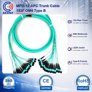 <span class=keywords><strong>สาย</strong></span>เคเบิลต่อพ่วงชนิด MPO-12 APC ตัวผู้ รุ่น Kexint 192F สำหรับ<span class=keywords><strong>สาย</strong></span> OM4 มัลติโหมด ประเภท B - Product Image 1