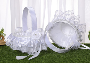 Suministros de decoración de boda occidental Día de San Valentín Boda nupcial Chica Encaje Flor Cesta Flor - Product Image 6