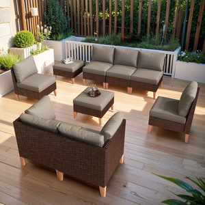 Meilleures ventes de canapés de jardin en extérieur, ensemble de patio en rotin imperméable, meubles de salon pour patios et jardins - Product Image 2