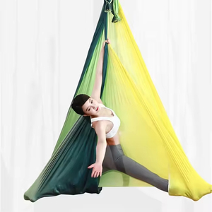 Meilleur hamac de yoga aérien anti-gravité balançoire <span class=keywords><strong>lit</strong></span> de yoga volant de couleur dégradée avec faible étirement en nylon durable - Product Image 4