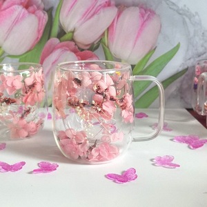 Nueva y creativa taza de cristal de flor verdadera de doble capa, taza de café y té para el hogar de alta belleza, Bar y tienda, taza de agua de alta estética - Product Image 2