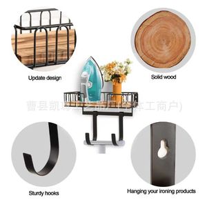 Wooden wall-mounted storage rack for entryway, <b>key</b> and bag <b>hanger</b>, wall-mounted storage rack for living room and bedroom. - Product Image 3