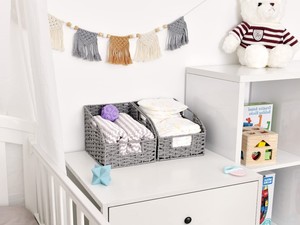 籐製卓上白木製イースターバスケット中織り海草バスケットRaffiaオックスフォードランドリー中国海草収納 - Product Image 4