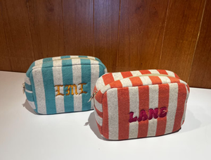 Personalized Embroidered Striped Terry Cosmetic <strong>Bag</strong> Bachelorette Party Customized Toiletry <strong>Bags</strong> Logo Stripe Cosmetic Pouch <strong>Bag</strong> - Product Image 5