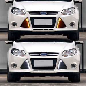 Couvercle de phare antibrouillard à LED DRL, pour <span class=keywords><strong>Ford</strong></span> <span class=keywords><strong>Focus</strong></span> 2012, 2013, <span class=keywords><strong>2014</strong></span>, 2015, 2 pièces, phare de jour avec signalisation de rotation jaune - Product Image 6